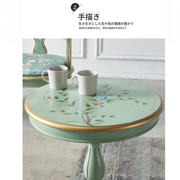 エレガントなデザインのセンターテーブル - 軽やかなグリーンの装飾付き、リビングルームに最適なインテリアアクセント hfgxc-4871