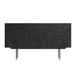 モダンデザインのブラックキャビネット - アートな彫刻模様でお部屋をスタイリッシュに演出する収納家具 hfgxc-4872