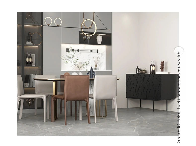 モダンデザインのブラックキャビネット - アートな彫刻模様でお部屋をスタイリッシュに演出する収納家具 hfgxc-4872