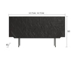 モダンデザインのブラックキャビネット - アートな彫刻模様でお部屋をスタイリッシュに演出する収納家具 hfgxc-4872