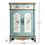 アンティーク風 キャビネット 鳥モチーフの美しいデザイン 足元スリム 収納巧妙 生活空間を彩るおしゃれ家具 hfgxc-4873