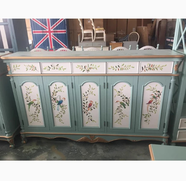 アンティーク風 キャビネット 鳥モチーフの美しいデザイン 足元スリム 収納巧妙 生活空間を彩るおしゃれ家具 hfgxc-4873