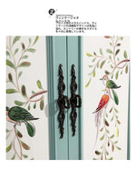 アンティーク風 キャビネット 鳥モチーフの美しいデザイン 足元スリム 収納巧妙 生活空間を彩るおしゃれ家具 hfgxc-4873