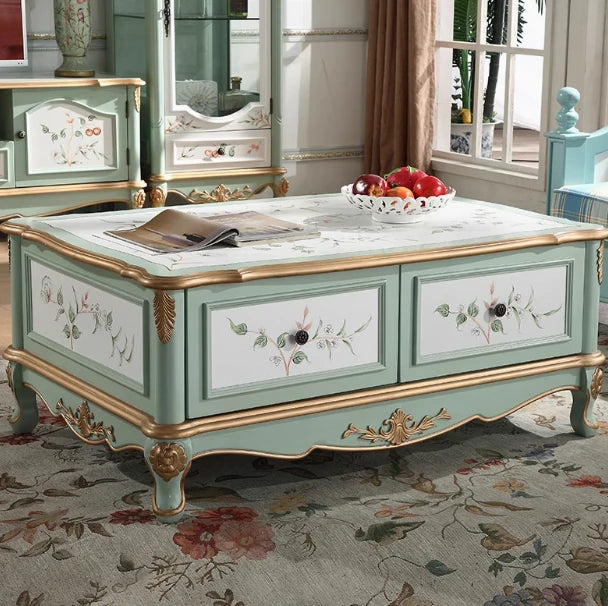 カバノキ製おしゃれなセンターテーブル|ビンテージ調の美しいデザインと収納付き hfgxc-4875