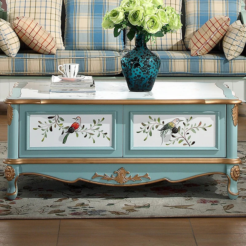 カバノキ製おしゃれなセンターテーブル|ビンテージ調の美しいデザインと収納付き hfgxc-4875