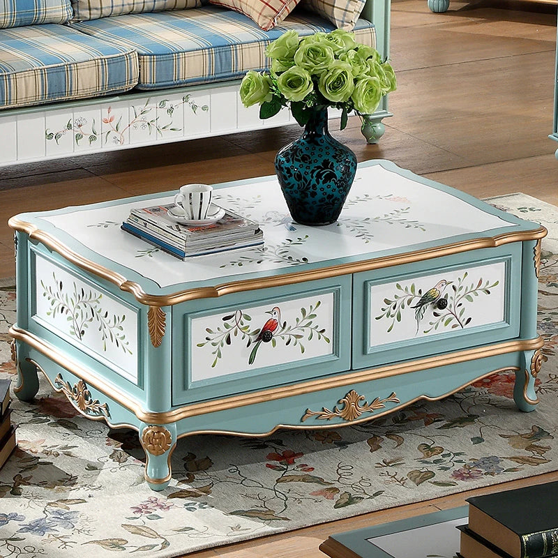 カバノキ製おしゃれなセンターテーブル|ビンテージ調の美しいデザインと収納付き hfgxc-4875