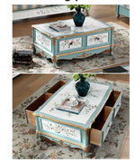 カバノキ製おしゃれなセンターテーブル|ビンテージ調の美しいデザインと収納付き hfgxc-4875