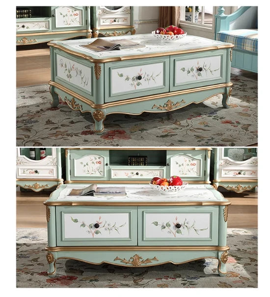 カバノキ製おしゃれなセンターテーブル|ビンテージ調の美しいデザインと収納付き hfgxc-4875