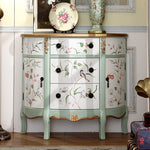 エレガントな花鳥デザインのキャビネット - 収納力抜群でインテリアにぴったり! hfgxc-4877