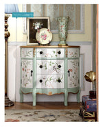 エレガントな花鳥デザインのキャビネット - 収納力抜群でインテリアにぴったり! hfgxc-4877