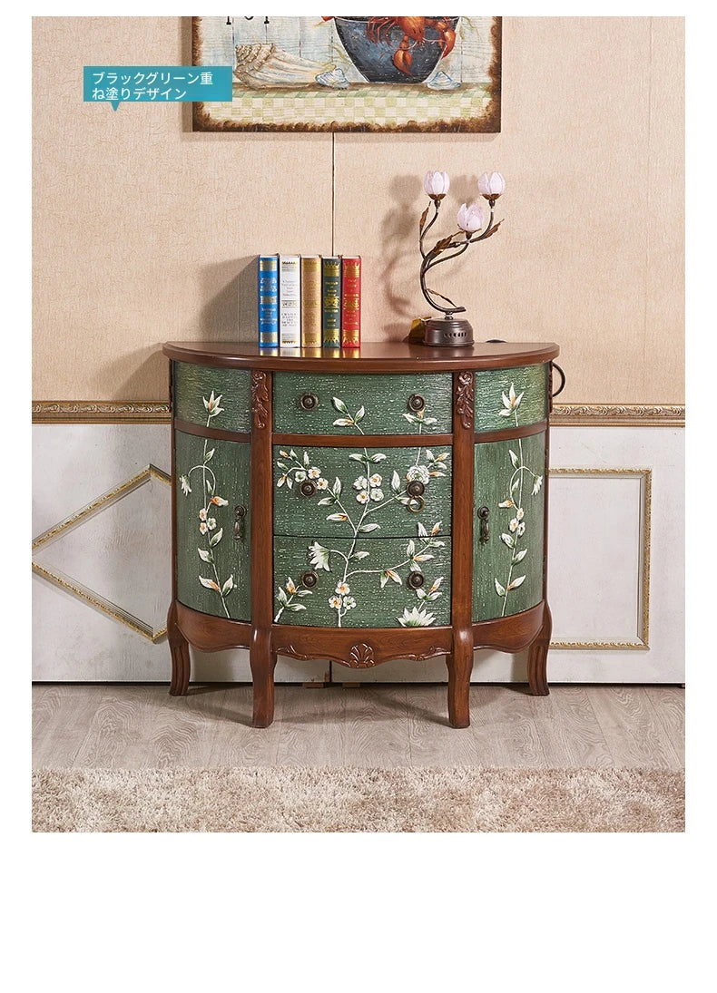 エレガントな花鳥デザインのキャビネット - 収納力抜群でインテリアにぴったり! hfgxc-4877