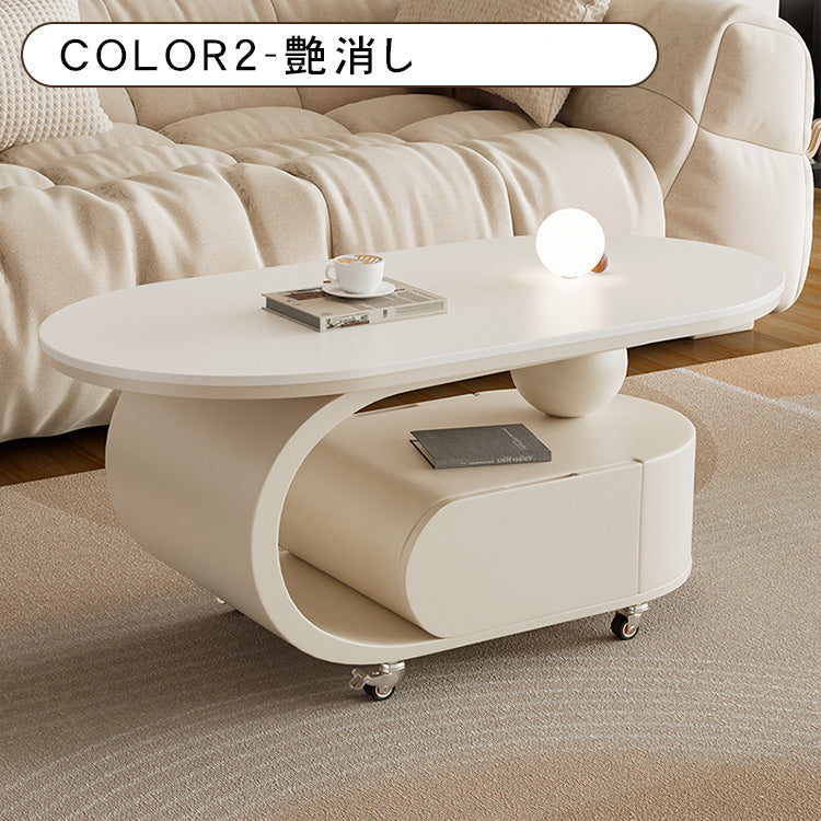 クリーム風可動式センターテーブル リビング用岩板デザイン 軽ラグジュアリー高級感 hgf-5378