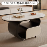 軽ラグジュアリー岩板センターテーブル 現代リビング向け イタリアン北欧風収納付き鉄製サイドテーブル hgf-5379