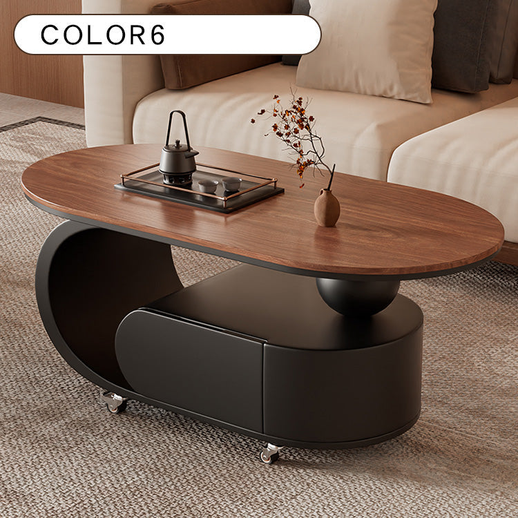 クリーム風可動式センターテーブル リビング用岩板デザイン 軽ラグジュアリー高級感 hgf-5378