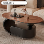 クリーム風可動式センターテーブル リビング用岩板デザイン 軽ラグジュアリー高級感 hgf-5378