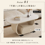 軽ラグジュアリー岩板センターテーブル 現代リビング向け イタリアン北欧風収納付き鉄製サイドテーブル hgf-5379