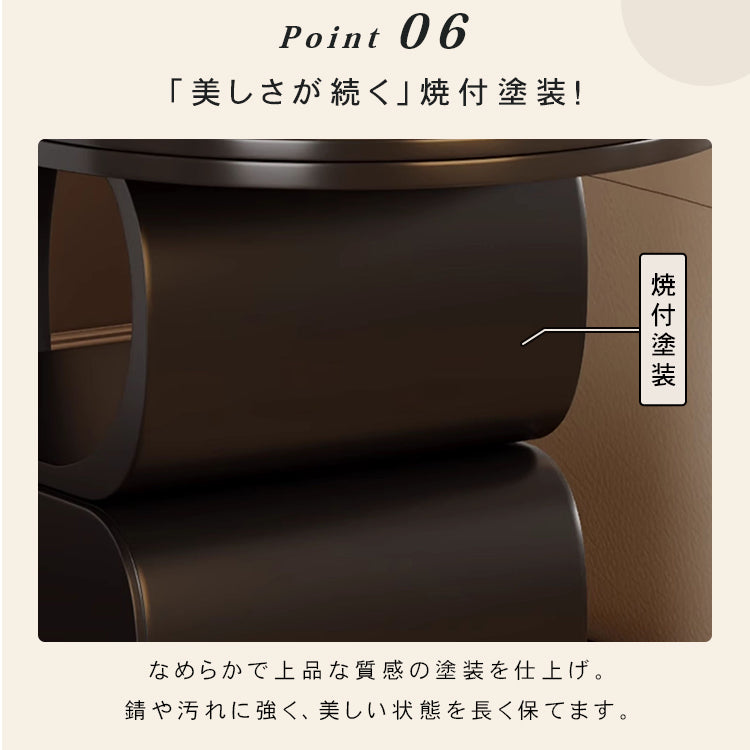 軽ラグジュアリー岩板センターテーブル 現代リビング向け イタリアン北欧風収納付き鉄製サイドテーブル hgf-5379