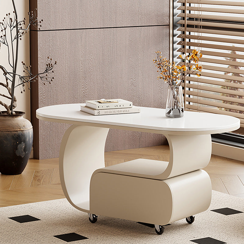 軽ラグジュアリー岩板センターテーブル 現代リビング向け イタリアン北欧風収納付き鉄製サイドテーブル hgf-5379