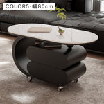 移動式リビングテーブル 家庭用 フレンチ風 ラグジュアリー感 ミニマルデザイン 楕円形 シンプル ワゴン型サイドテーブル hgf-5380