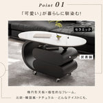 移動式リビングテーブル 家庭用 フレンチ風 ラグジュアリー感 ミニマルデザイン 楕円形 シンプル ワゴン型サイドテーブル hgf-5380