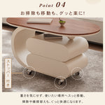 移動式リビングテーブル 家庭用 フレンチ風 ラグジュアリー感 ミニマルデザイン 楕円形 シンプル ワゴン型サイドテーブル hgf-5380