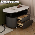 現代シンプル軽ラグジュアリー岩板テーブル 可動式で高級感あるリビングサイドキャビネット hgf-5381