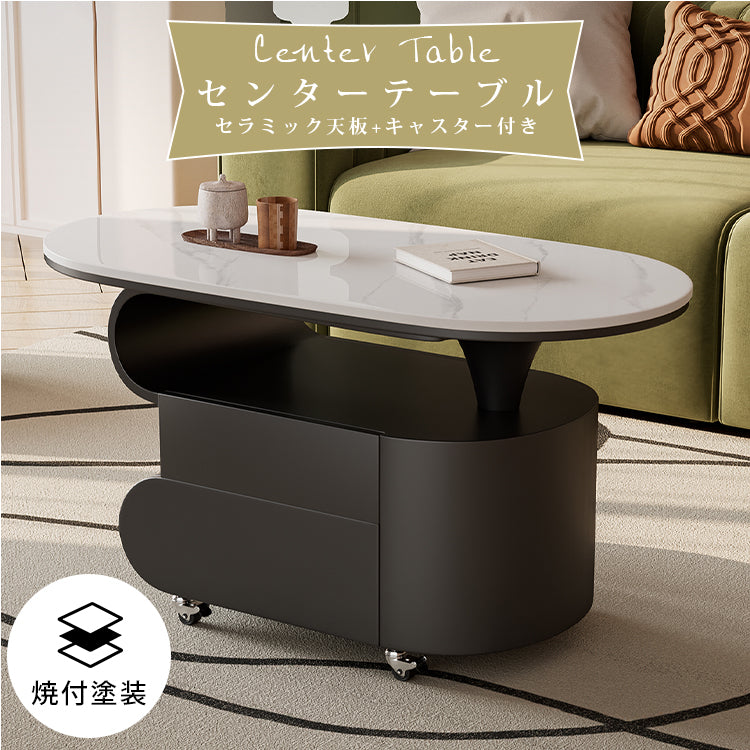 現代シンプル軽ラグジュアリー岩板テーブル 可動式で高級感あるリビングサイドキャビネット hgf-5381