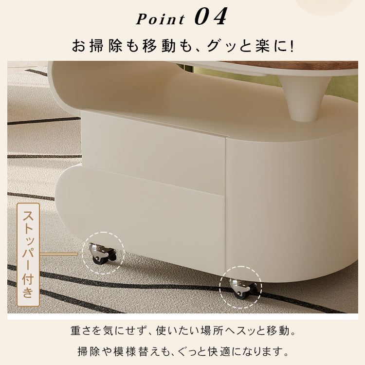 現代シンプル軽ラグジュアリー岩板テーブル 可動式で高級感あるリビングサイドキャビネット hgf-5381