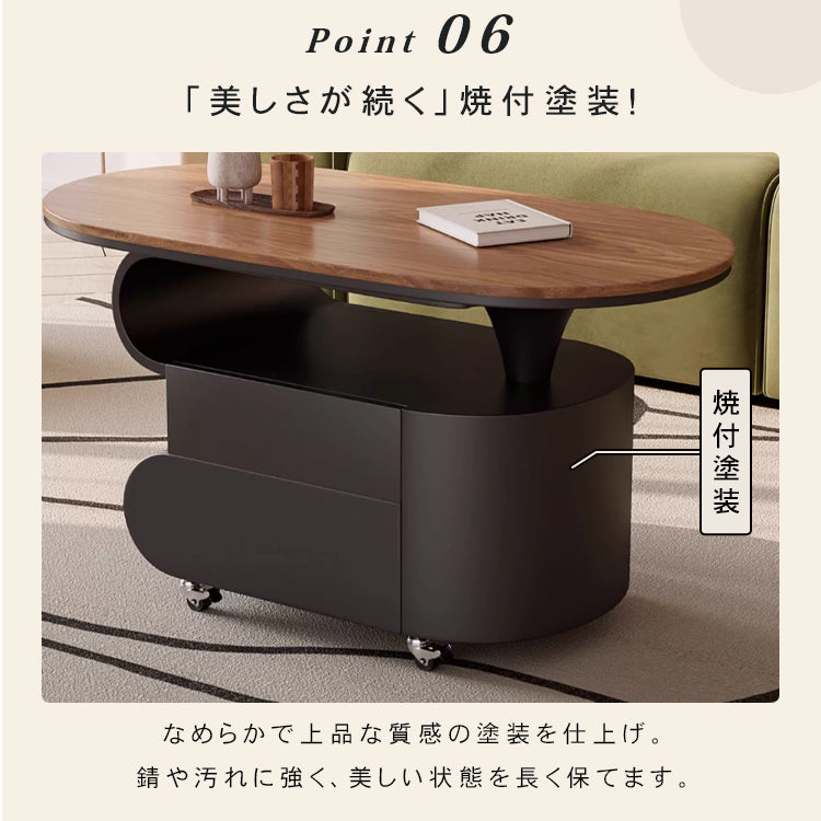 現代シンプル軽ラグジュアリー岩板テーブル 可動式で高級感あるリビングサイドキャビネット hgf-5381