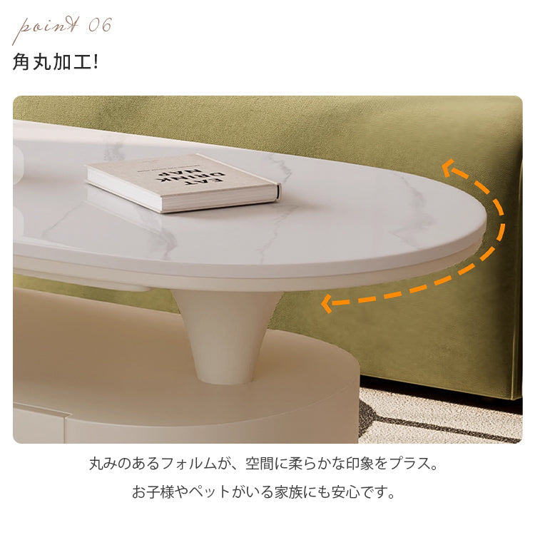 現代シンプル軽ラグジュアリー岩板テーブル 可動式で高級感あるリビングサイドキャビネット hgf-5381