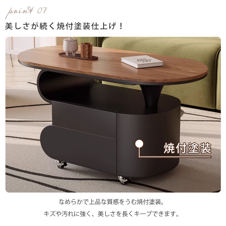 現代シンプル軽ラグジュアリー岩板テーブル 可動式で高級感あるリビングサイドキャビネット hgf-5381