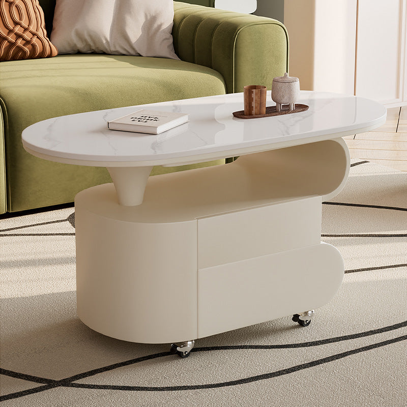 現代シンプル軽ラグジュアリー岩板テーブル 可動式で高級感あるリビングサイドキャビネット hgf-5381