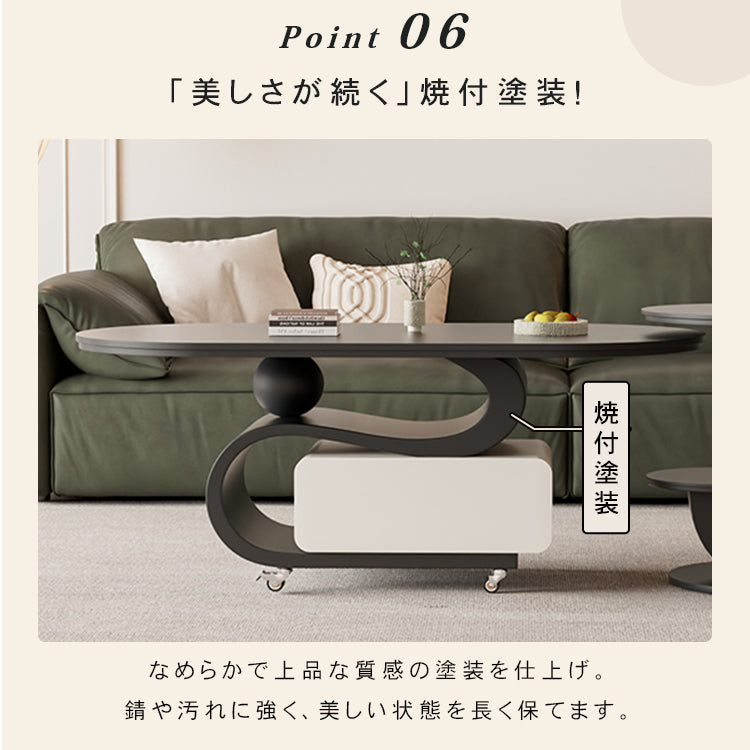 軽ラグジュアリー岩板センターテーブルセット 可動式で高級感あるリビング向け hgf-5382