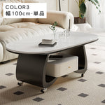 移動式リビングテーブル 家庭用 フレンチ風 ラグジュアリー感 ミニマルデザイン 楕円形 シンプル ワゴン型サイドテーブル hgf-5383