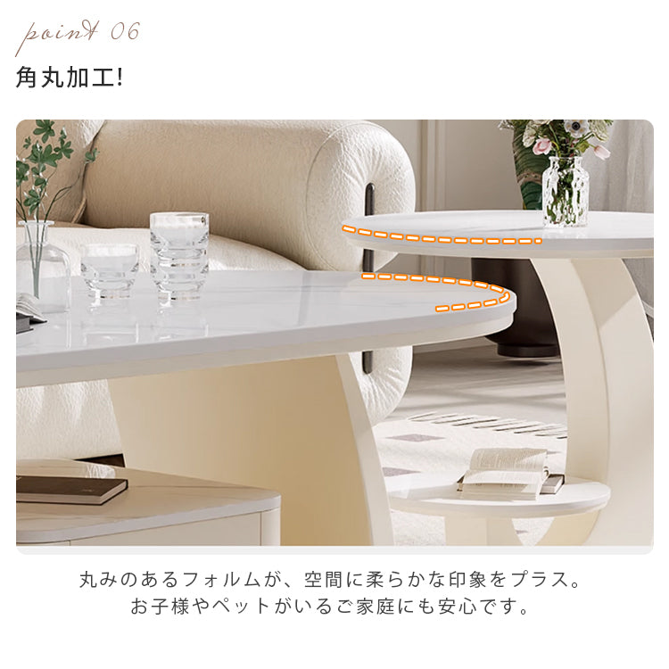 移動式リビングテーブル 家庭用 フレンチ風 ラグジュアリー感 ミニマルデザイン 楕円形 シンプル ワゴン型サイドテーブル hgf-5383