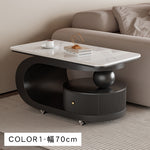 移動式リビングテーブル 家庭用 フレンチ風 ラグジュアリー感 ミニマルデザイン 楕円形 シンプル ワゴン型サイドテーブル hgf-5384