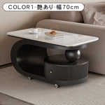 移動式リビングテーブル 家庭用 フレンチ風 ラグジュアリー感 ミニマルデザイン 楕円形 シンプル ワゴン型サイドテーブル hgf-5384