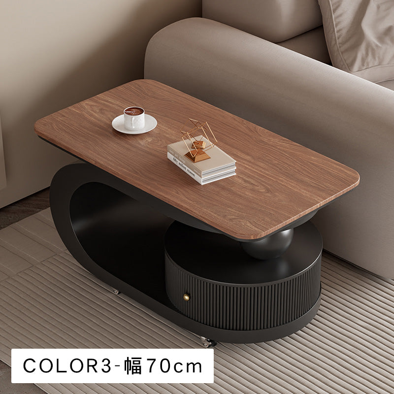 移動式リビングテーブル 家庭用 フレンチ風 ラグジュアリー感 ミニマルデザイン 楕円形 シンプル ワゴン型サイドテーブル hgf-5384