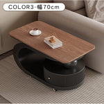 移動式リビングテーブル 家庭用 フレンチ風 ラグジュアリー感 ミニマルデザイン 楕円形 シンプル ワゴン型サイドテーブル hgf-5384