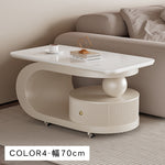 移動式リビングテーブル 家庭用 フレンチ風 ラグジュアリー感 ミニマルデザイン 楕円形 シンプル ワゴン型サイドテーブル hgf-5384