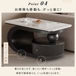 移動式リビングテーブル 家庭用 フレンチ風 ラグジュアリー感 ミニマルデザイン 楕円形 シンプル ワゴン型サイドテーブル hgf-5384