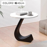 高級感漂う岩板製小型サイドテーブル リビングやベッドサイドに最適 hgf-5386