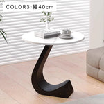 高級感漂う岩板製小型サイドテーブル リビングやベッドサイドに最適 hgf-5386