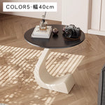 高級感漂う岩板製小型サイドテーブル リビングやベッドサイドに最適 hgf-5386