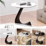 高級感漂う岩板製小型サイドテーブル リビングやベッドサイドに最適 hgf-5386