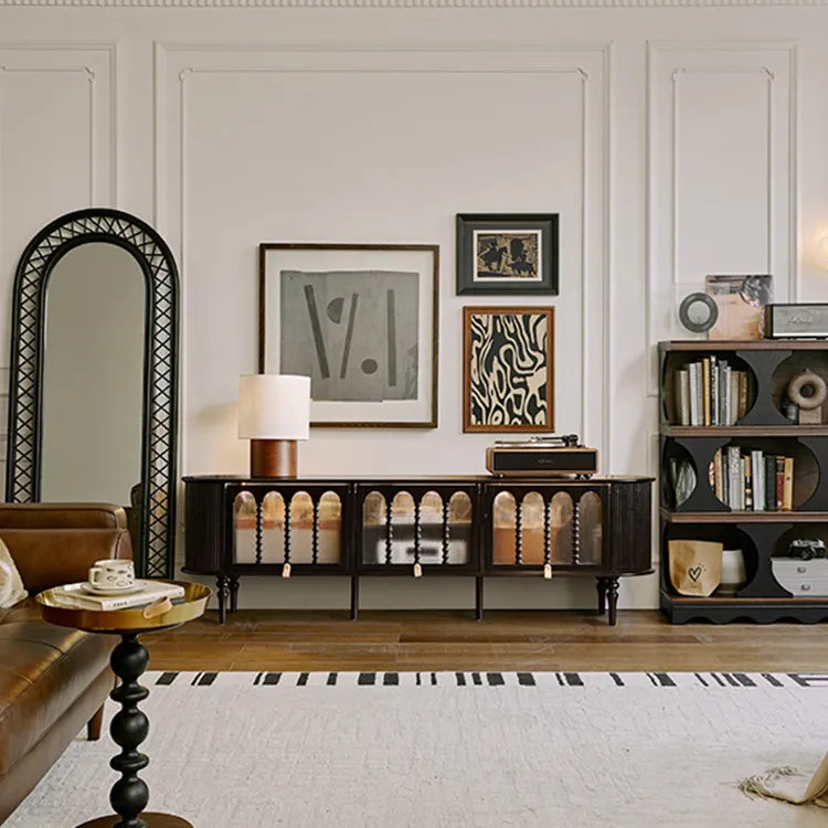 モダンデザインのレッドオークセンターテーブル - シックなインテリアに最適! hggw-4173