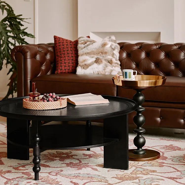 モダンデザインのレッドオークセンターテーブル - シックなインテリアに最適! hggw-4173