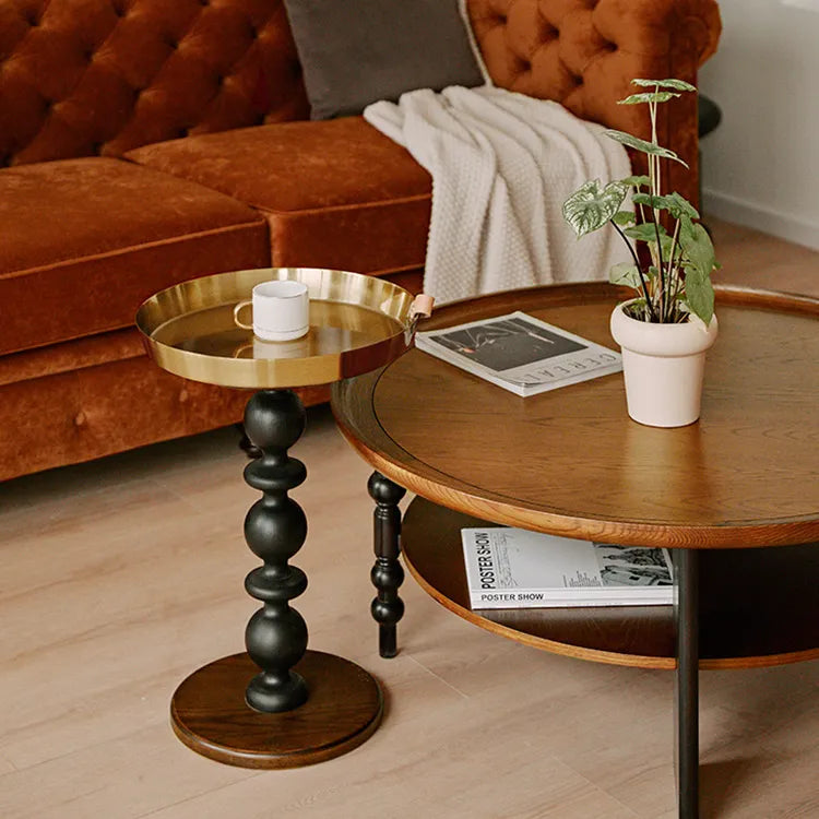 モダンデザインのレッドオークセンターテーブル - シックなインテリアに最適! hggw-4173