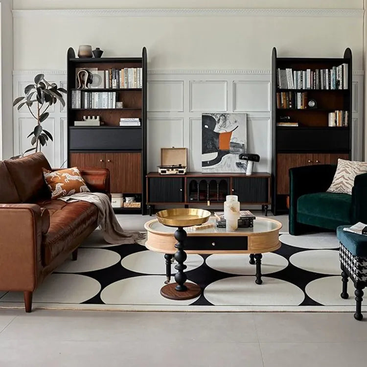 モダンデザインのレッドオークセンターテーブル - シックなインテリアに最適! hggw-4173