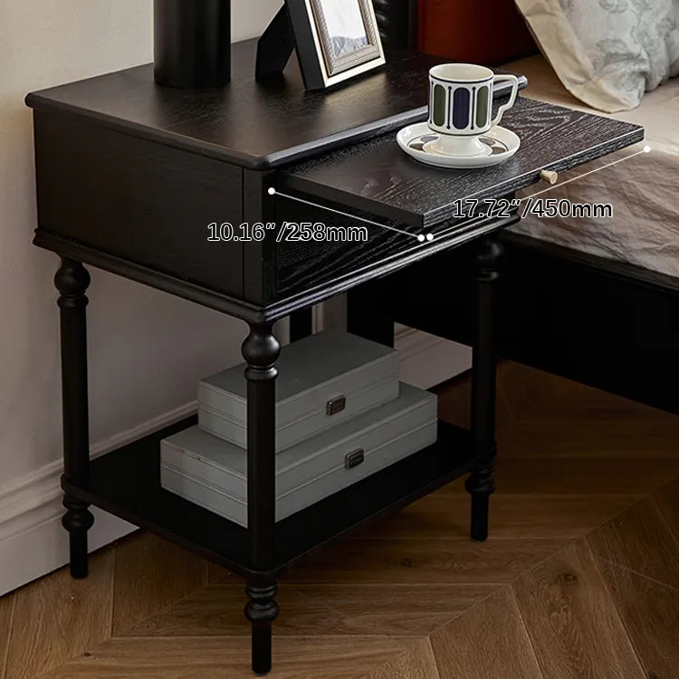 レッドオークの上質ナイトテーブル|高級感漂うおしゃれな収納家具 hggw-4176